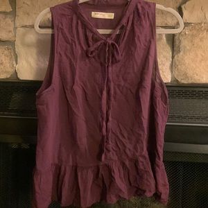 Sleeveless Maroon Blouse